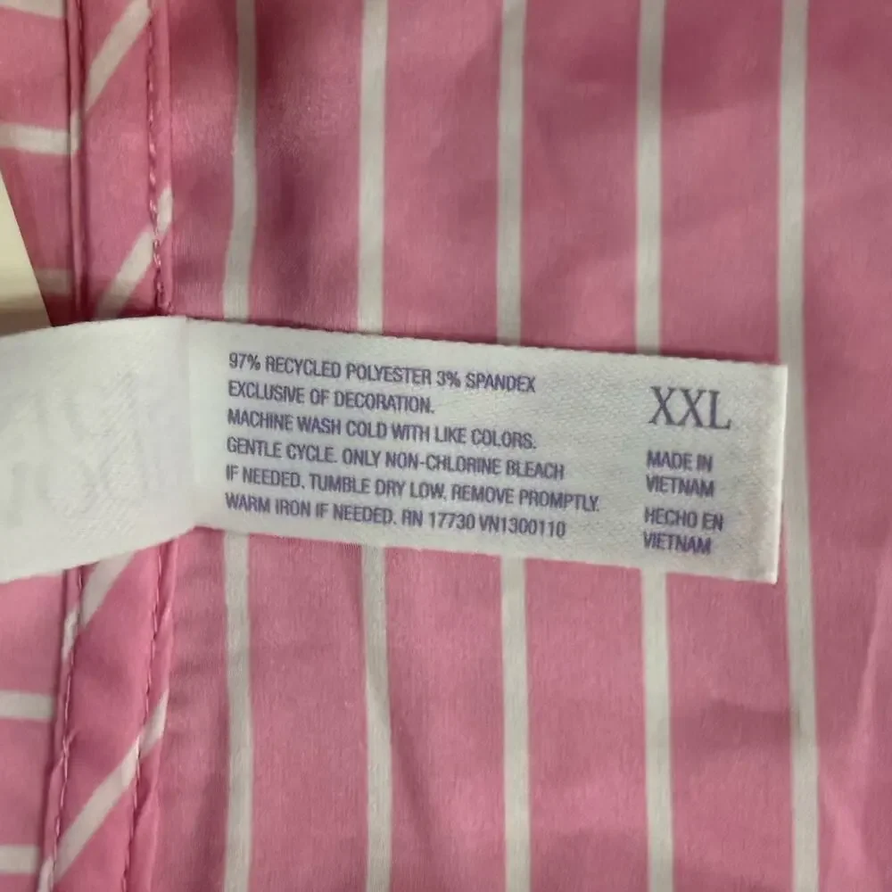 Stars Above Pink White Pinstripe Satin PJ Pajama Shorts Top Set size XXL NEW Tag - Picture 13 of 14